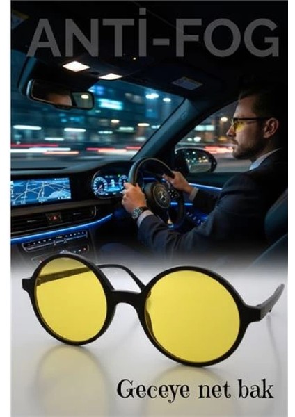 Parlama Önleyici Gece Sürüş Görüş Gözlüğü Sis Far Işık Önleyici Anti-Fog Gözlük