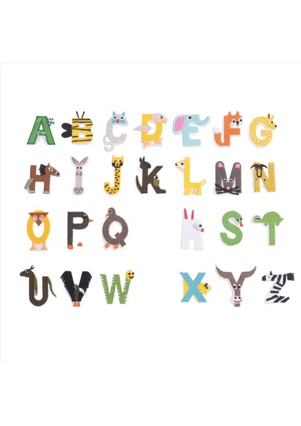 Giysiler Için Çizgi Film Renkli Alfabe Yamaları Çıkartma Nakış Yamaları (Yurt Dışından) fiyatları