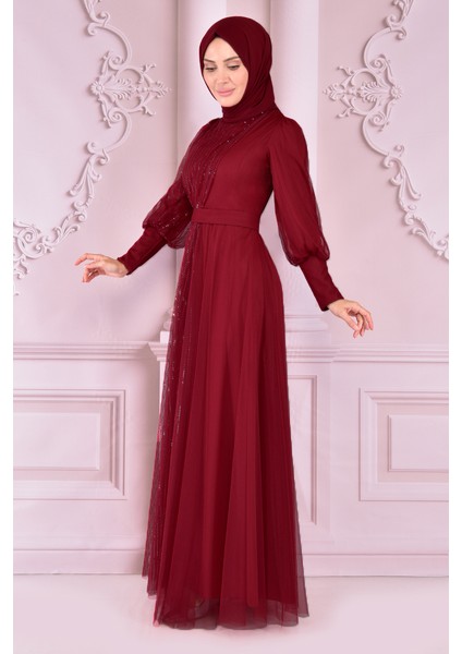 Maya Bella Pullu Tesettür Abiye modelleri