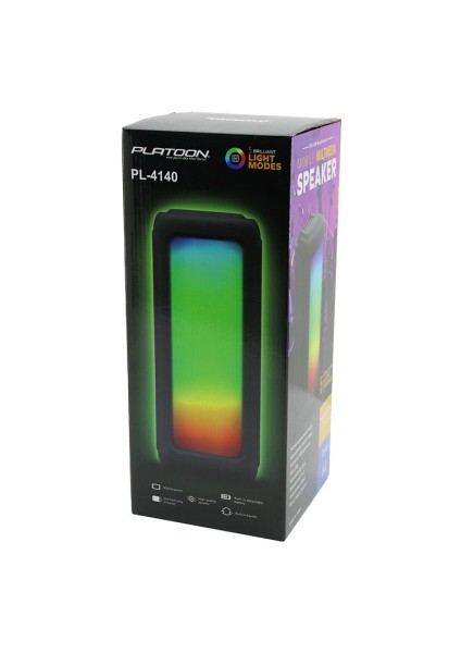 8 Inç Speaker Hoparlör Bluetooth Wıreless Speaker 5 Farklı Işıklı USB - Bluetooht - Dc 5V PL-4140 (5324)