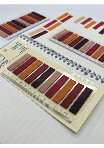 10 Renkli Cetvelli Sonbahar Kahverengi Tonları Indeks Sticker/index/postit/post-It/kitap Ayracı/not Kağıdı fiyatları