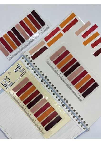 10 Renkli Cetvelli Sonbahar Kahverengi Tonları Indeks Sticker/index/postit/post-It/kitap Ayracı/not Kağıdı fırsatları