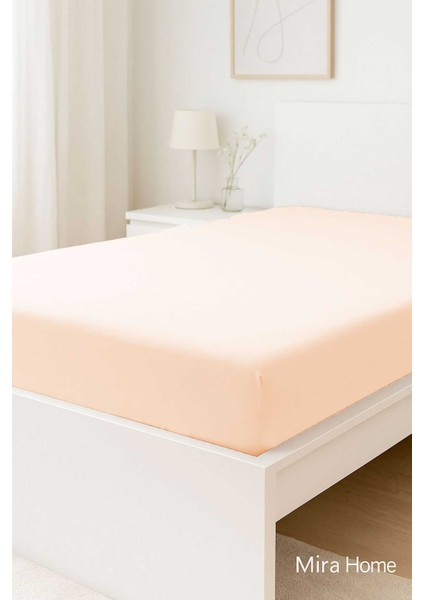 Tek Kişilik Düz Penye ;Pamuklu Lastikli Çarşaf 100X200 cm Newsheet Somon