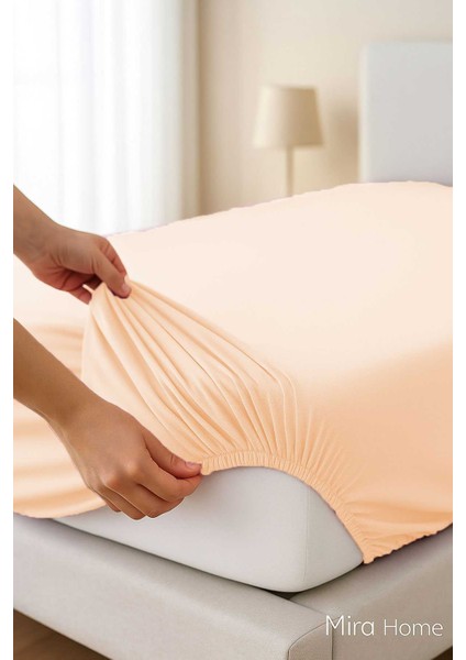 Tek Kişilik Düz Penye ;Pamuklu Lastikli Çarşaf 100X200 cm Newsheet Somon fiyatları