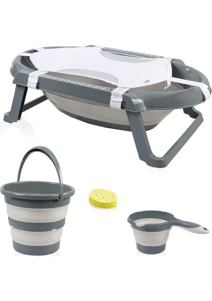 Nessiworld Babyjem Katlanır Banyo 5'li Küvet Seti 596 Antrasit