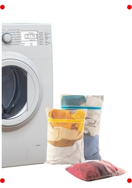 Fermuarlı Çamaşır Yıkama Filesi (3 Adet)