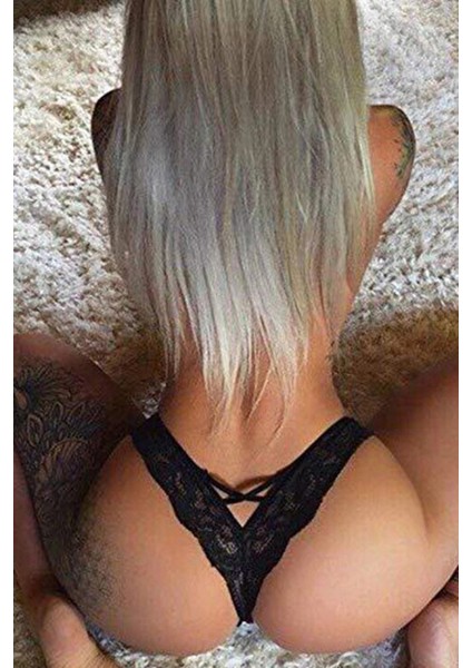 Kadın Siyah Dantel Tanga Külot fırsatları