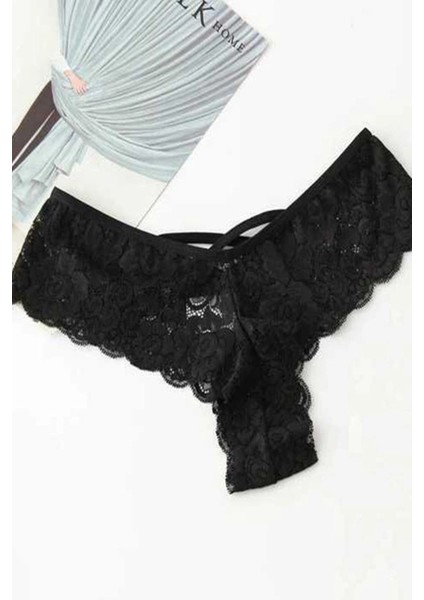 Kadın Siyah Dantel Tanga Külot indirimleri