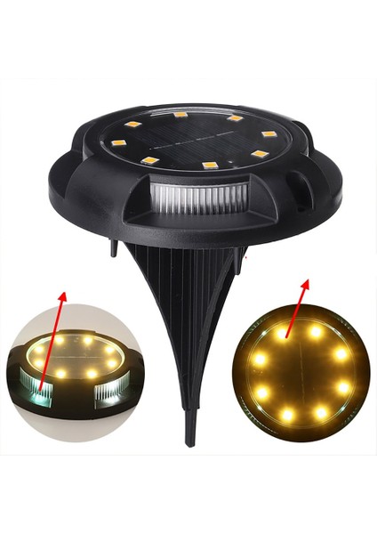 4 Lü Solar Panelli Kazıklı Zemin Solar Ledi 8+4 LED Gün Işığı