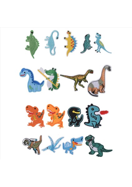 17 Adet Dinozor Ütü Yaması Giysiler Için Işlemeli Dikiş Yamaları (Yurt Dışından) modelleri