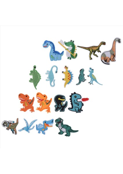 17 Adet Dinozor Ütü Yaması Giysiler Için Işlemeli Dikiş Yamaları (Yurt Dışından) fırsatları