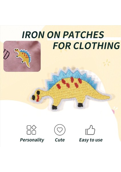 17 Adet Dinozor Ütü Yaması Giysiler Için Işlemeli Dikiş Yamaları (Yurt Dışından) indirimleri