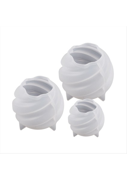 3 Adet Döner Küre Mum Kalıbı Spiral Oymalı Aromaterapi Mum Kalıbı (Yurt Dışından)