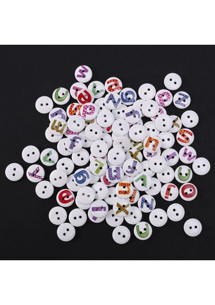 100 Adet Boyalı Harfli Alfabe Ahşap Dikiş Düğmesi Scrapbooking (Yurt Dışından) fiyatları