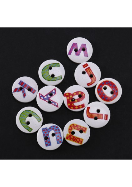 100 Adet Boyalı Harfli Alfabe Ahşap Dikiş Düğmesi Scrapbooking (Yurt Dışından) modelleri