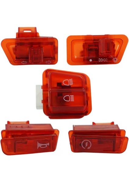 Mondial Düğme Seti (5li) Kırmızı/şeffaf Rs/rmz/ft