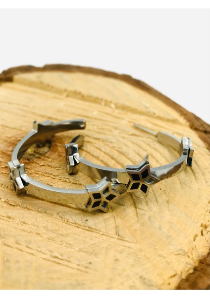 Gümüş Renk Figürlü Çelik Küpe modelleri