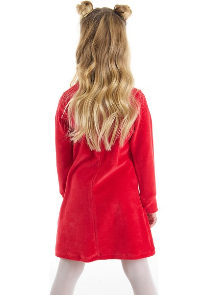 Yaramaz Geyik Kız Yılbaşı Kadife Kırmızı Elbise fiyatları