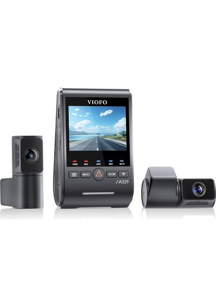 A329T 3 Kameralı Ön+Telefoto+Arka 4K+2K+2K Wi-Fi 6 HDR Sony STARVIS 2 Sensör GPS'li SSD Destekli Araç Kamerası