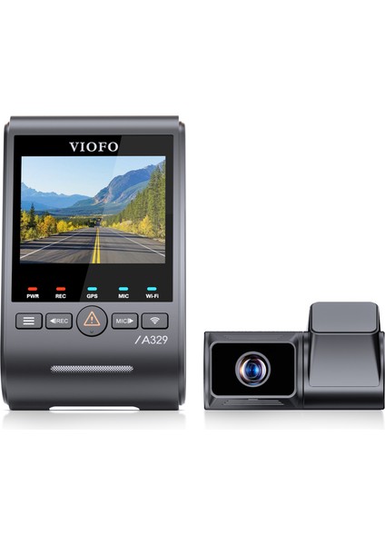 A329T 2 Kameralı Ön+Arka 4K 60FPS+2K Wi-Fi 6 Hdr Sony Starvıs 2 Sensör Gps'li SSD Destekli Araç Kamerası
