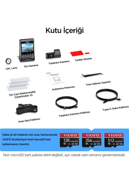 A329T 2 Kameralı Ön+Arka 4K 60FPS+2K Wi-Fi 6 Hdr Sony Starvıs 2 Sensör Gps'li SSD Destekli Araç Kamerası