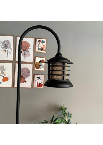 Siyah Lambader Modern Dekoratif Metal Oturma Odası Çalışma Odası Zemin Lambası