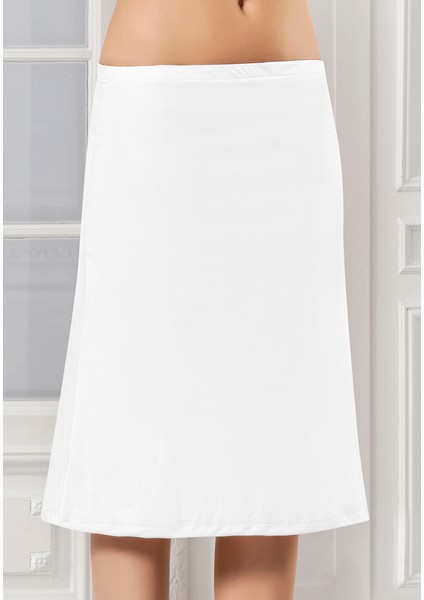 Beyaz Uzun Diz Altı Jüpon