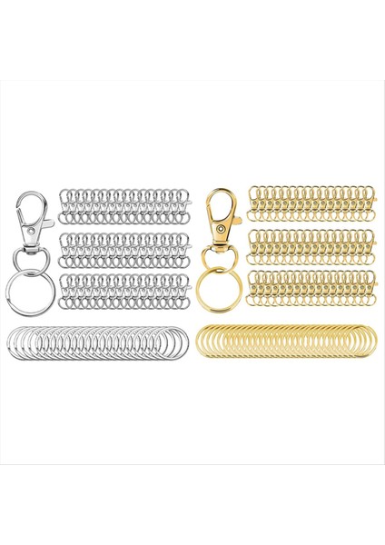 100 Adet Anahtarlıklı Metal Döner Kanca Seti (Yurt Dışından)