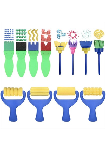 Çocuk Boya Fırçası Seti, 12'li Paket Yıkanabilir Sünger Boya Fırçaları (Yurt Dışından) fiyatları