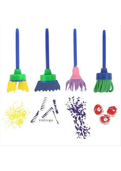 Çocuk Boya Fırçası Seti, 12'li Paket Yıkanabilir Sünger Boya Fırçaları (Yurt Dışından) modelleri