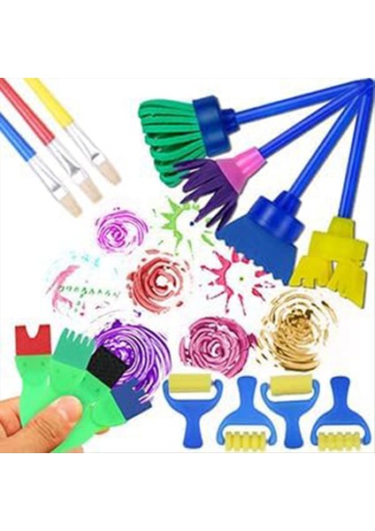 Çocuk Boya Fırçası Seti, 12'li Paket Yıkanabilir Sünger Boya Fırçaları (Yurt Dışından) indirimleri