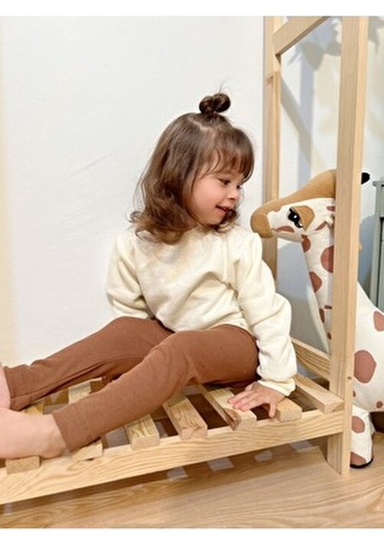 Bebeğime Kaşkorse Fitilli Tayt Kız Çocuklar İçin Esnek ve Rahat Tasarım Kahverengi modelleri