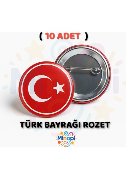 ( 10 Adet ) Türk Bayraklı Yaka Rozeti Plastik Türk Bayrağı Öğretmenler Günü Hediyesi Bayrak