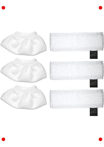 Buharlı Temizleyici Uyumlu Yedek Mop Seti (6 Parça)