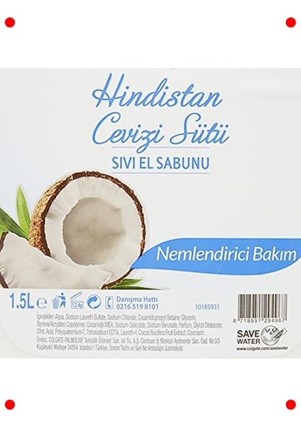 Hindistan Cevizi Sütü Kokulu Sıvı El Sabunu 1500 ml fırsatları
