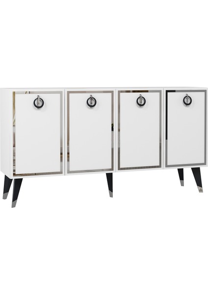 8213-32DD KB150 Konsol, Tv Ünitesi Beyaz-Gümüş-Siyah modelleri