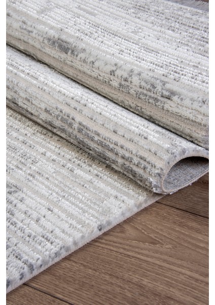 Gri Beyaz Polyester Halı – Antibakteriyel, Tozumaz, Saçaklı, Salon, Oturma ve Çocuk Odası Yolluk, Makine Dokuma modelleri
