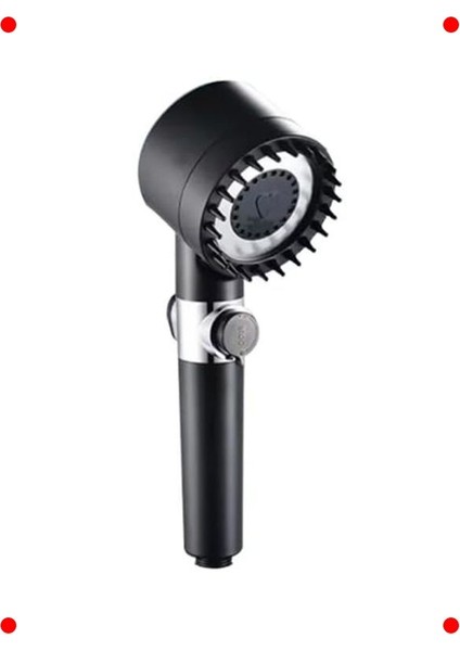 3 Fonksiyonlu Masaj Etkili El Duşu - Siyah