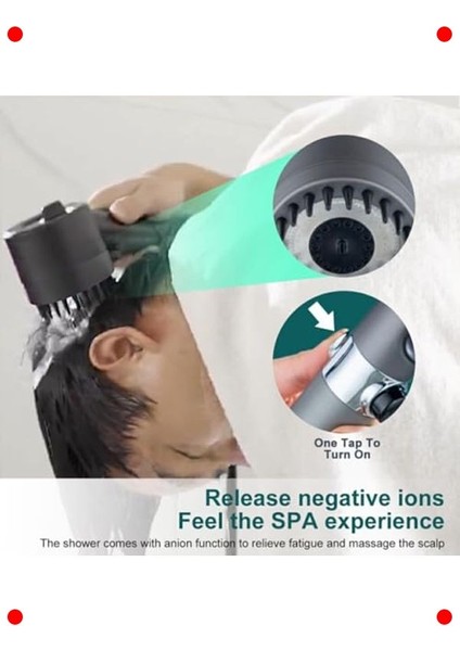 3 Fonksiyonlu Masaj Etkili El Duşu - Siyah fırsatları