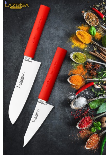 Asia Serisi Uzakdoğu Mutfak Şef Bıçak Seti Et Ekmek Sebze Salata Şef Bıçağı 2 Li Set Hds-26