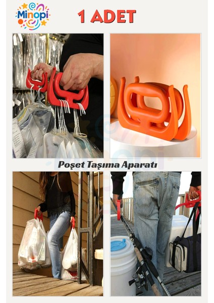 ( 1 Adet ) Poşet Taşıma Aparatı, Pazar Poşet Taşıyıcı, Poşet Tutucu, Plastik Aparat, Renkli Aparat,