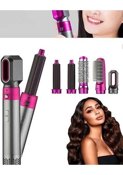 5’i 1 Arada Saç Şekillendirici Fön Makinesi – 5 Başlıklı Hot Air Styler, Saç Kurutma ve Bukle Yapma Seti indirimleri