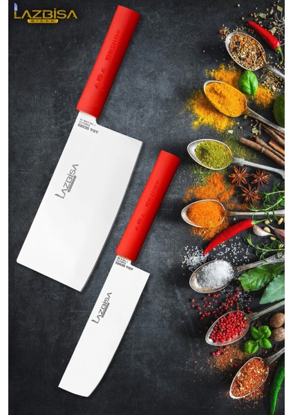 Asia Serisi Mutfak Bıçak Seti Et Ekmek Sebze Salata Börek Uzakdoğu Şef Bıçağı 2 Li Set Hds-25