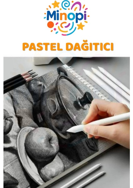 Pastel Dağıtıcı Gölgelendirme Kalemi 6'lı 1 Paket Kaynaştırma Kalemi Kara Kalem Dağıtıcı Kalem Kağıt modelleri