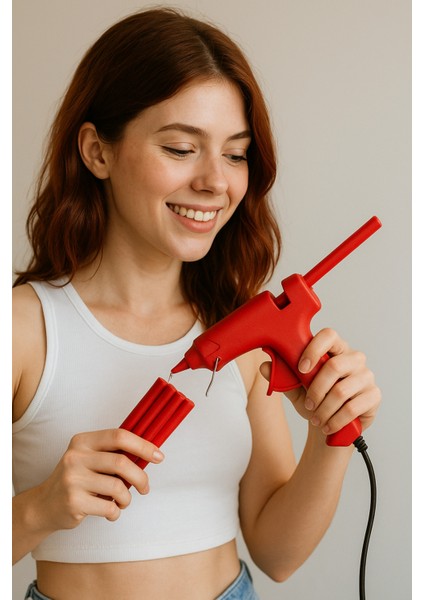 ( 10 Adet ) Sıcak Mum Silikon Kalın Kırmızı Renk 11,3mm x 30 cm Kırmızı Silikon Tabanca fiyatları