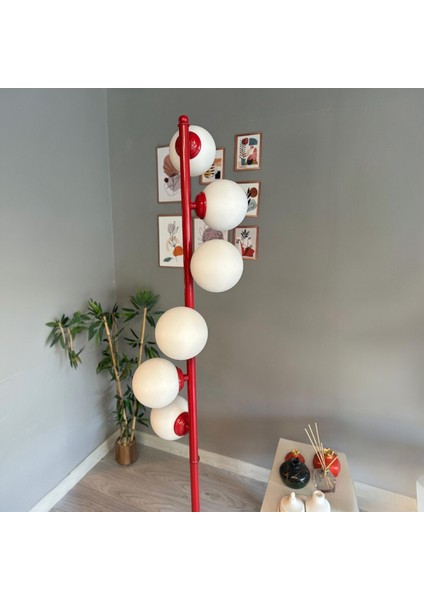 Kırmızı Lambader Modern Dekoratif Metal Oturma Odası Çalışma Odası Zemin Lambası fiyatları