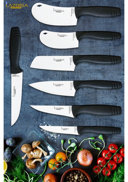 Eco Serisi Mutfak Bıçak Seti Et Ekmek Sebze Pizza Salata Börek Şef Bıçağı 7 Li Set Hds-08