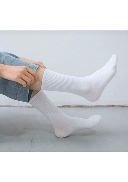 6’lı Beyaz Fitilli Erkek Tenis Çorap Seti – Pamuklu Spor Çorap modelleri