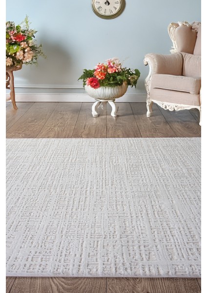 Beyaz Polyester Halı – Antibakteriyel, Tozumaz, Saçaklı, Salon, Oturma ve Çocuk Odası Yolluk, Makine Dokuma indirimleri