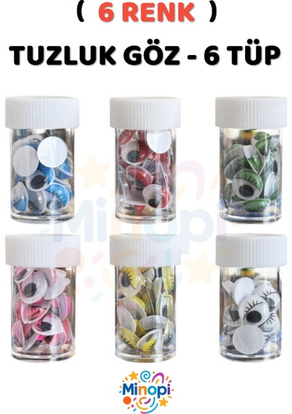 Renkli Oynar Göz Oynayan Göz Karışık Renk 6 Kutu ( 6 Adet )